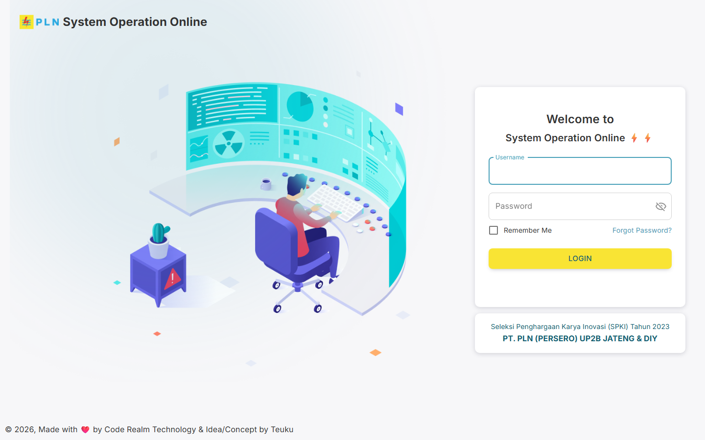 System Operation Online dashboard preview